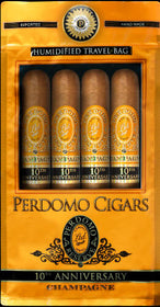 Perdomo - 10th Anniversary Champagne Epicure - Humidified Travel Bag - Pack of 4(6x54)