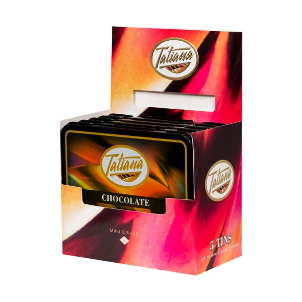 Tatiana - Chocolate - Mini Tin of 10 Cigarillos  (3.5x26)